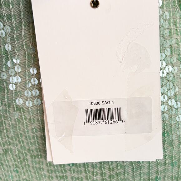 Mac Duggal One Shoulder Ruffle Mini Dress Green 4 NWT - Picture 10 of 12